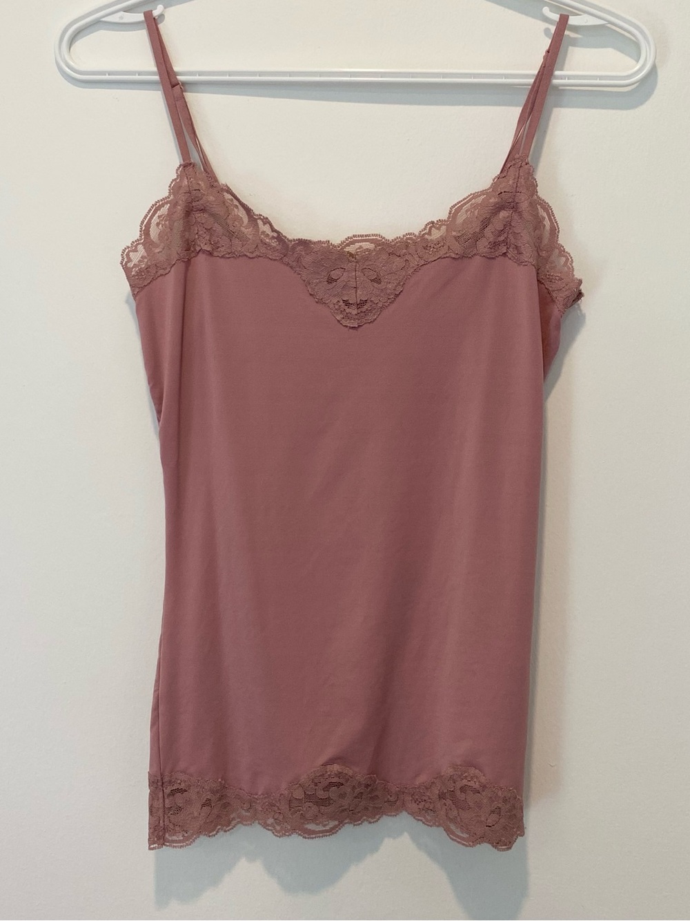 Lace Trim Y2K Camisole in Dusty Rose